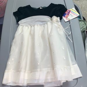 Elegant Green and White Kids Formal Dress